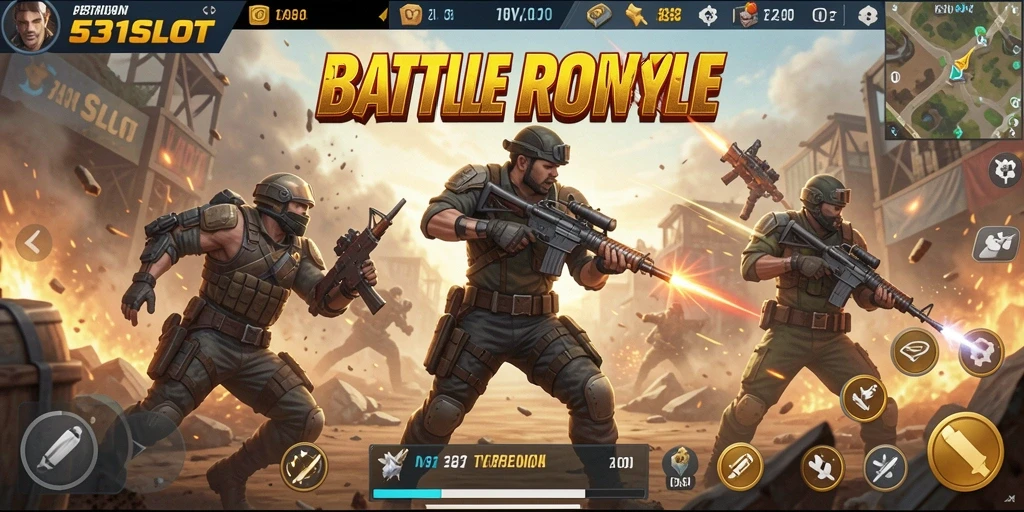Tangkapan layar dari gameplay intens 531SLOT di Battle Royale.