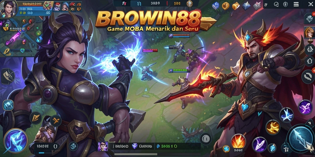 Screenshot gameplay BROWIN88 yang menampilkan pertarungan seru antartim.