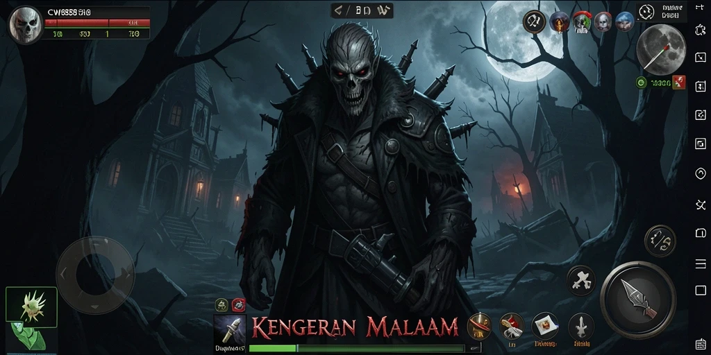 Screenshot gameplay CW8888 menampilkan suasana menyeramkan dan mencekam.