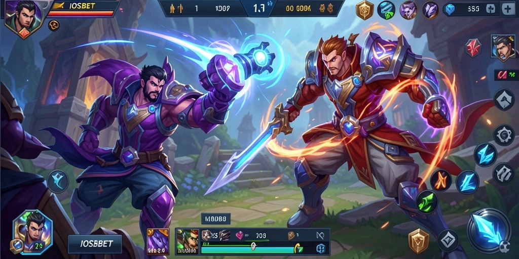 Tampilan gameplay seru bertarung dalam IOSBET MOBA.