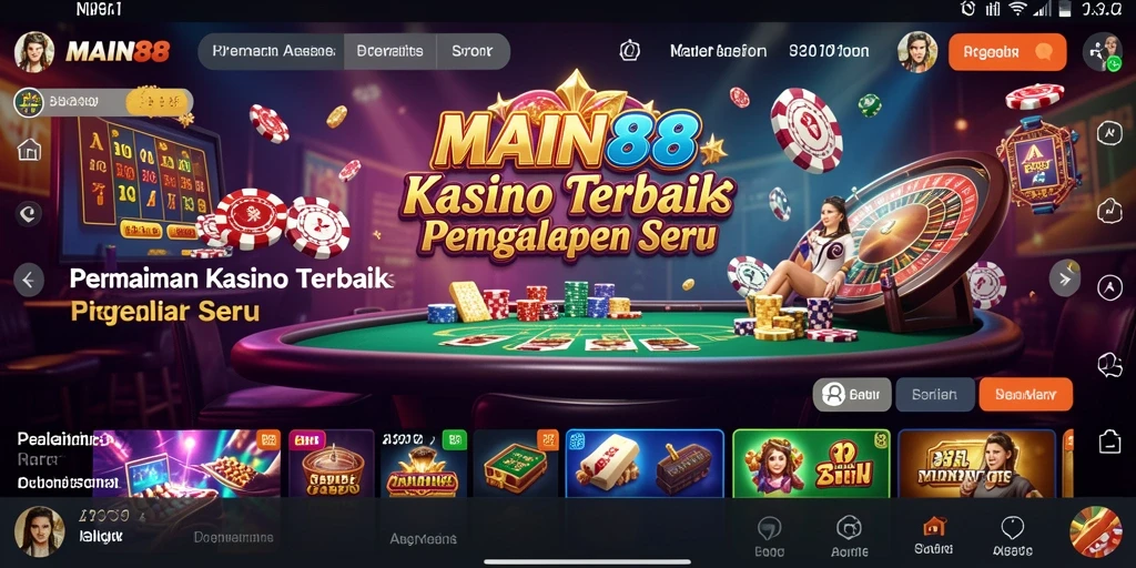 Tampilan permainan Kasino yang mendebarkan di MAIN88.