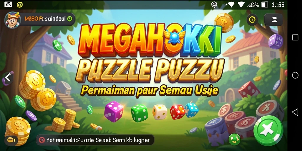 Screenshot dari gameplay seru MEGAHOKI menampilkan tantangan puzzle.