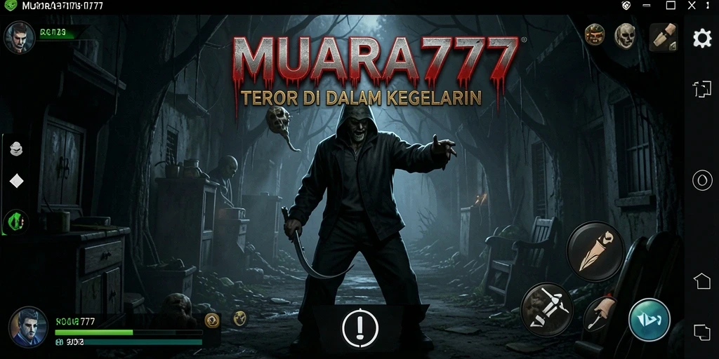 Tangkapan layar menunjukkan suasana mencekam gameplay MUARA777 dengan cahaya redup dan makhluk menakutkan.