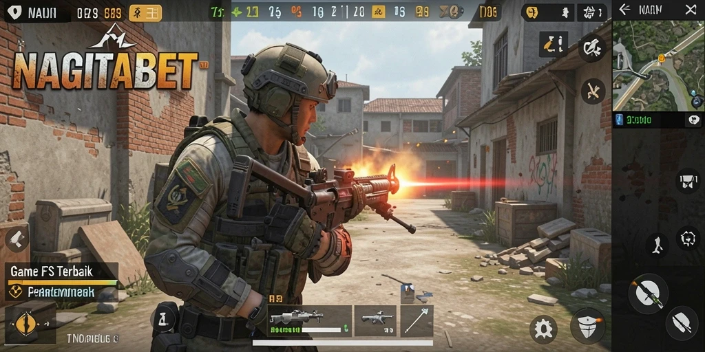 Gameplay intens dan mendebarkan di NAGITABET dengan pertempuran FPS yang seru.