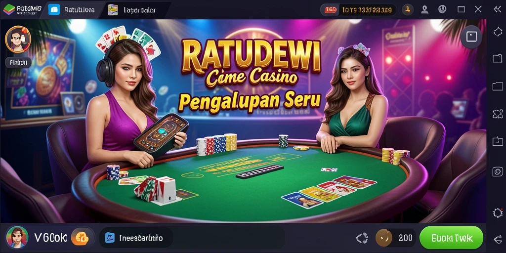 Screenshot gameplay seru RATUDEWI dengan dealer langsung dan pemain aktif.
