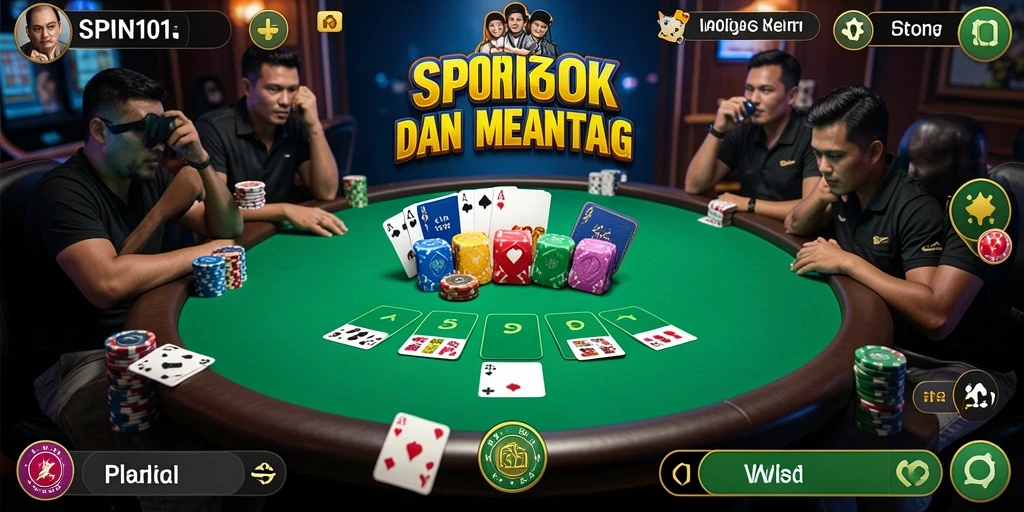 Tampilan gameplay Poker yang mendebarkan di SPIN101.