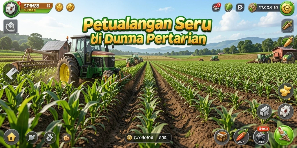 Gameplay SPIN88 yang penuh warna dan dinamis di dunia pertanian.