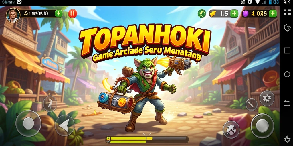 Screenshot gameplay menunjukkan aksi seru di dalam TOPANHOKI.