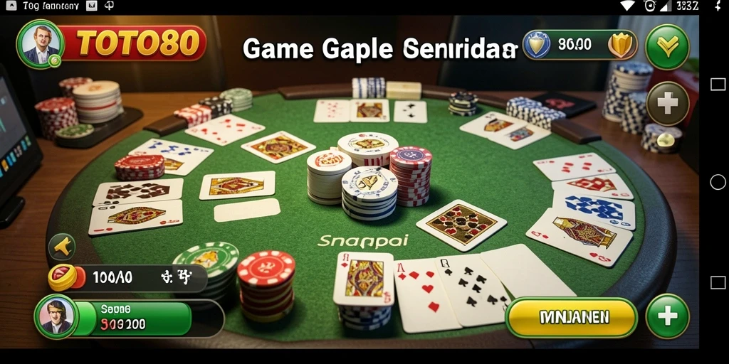 Screenshot utama TOTO80 menampilkan gameplay Gaple yang seru dan interaktif.