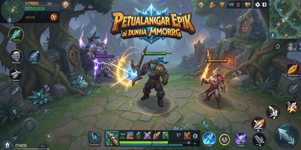 Tampilan seru dari gameplay VITA555 saat berpetualang dalam dunia MMORPG.