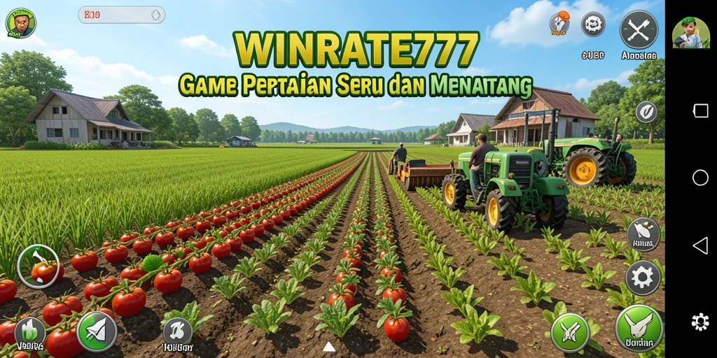 Tampilan gameplay menarik dari WINRATE777 tentang bertani dan mengelola ladang.