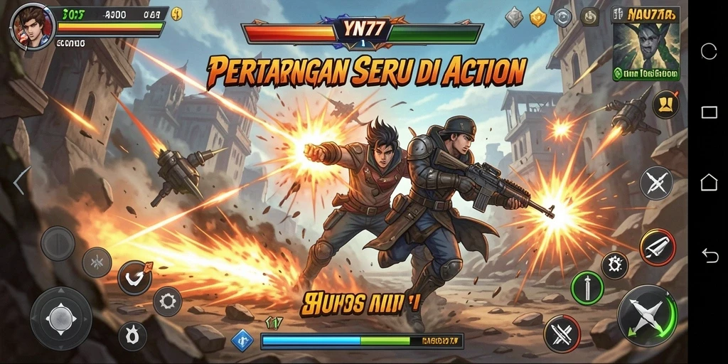 Screenshot YN777 menampilkan aksi gameplay yang mendebarkan.